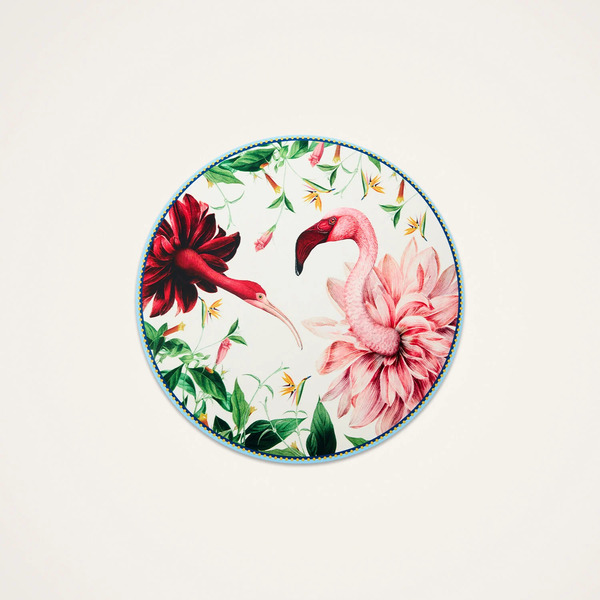  La Doublej Placemats & Runners Women - Disk Placemat Birdbloom Ivory One Size 83% Wood Fiber 12% Cork 5% Polyester 