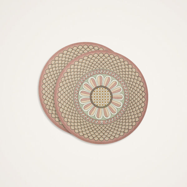  La Doublej Placemats & Runners Women - Disk Placemats Set Of 2 Napoli Dusty Pink One Size 83% Wood Fiber 12% Cork 5% Polyester 