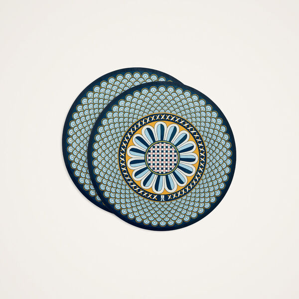  La Doublej Placemats & Runners Women - Disk Placemats Set Of 2 Napoli Midnight Blue One Size 83% Wood Fiber 12% Cork 5% Polyester 