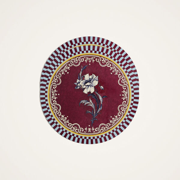  La Doublej Placemats & Runners Women - Disk Placemats Set Of 2 Nymph Bloom Bordeaux One Size 83% Wood Fiber 12% Cork 5% Polyester 