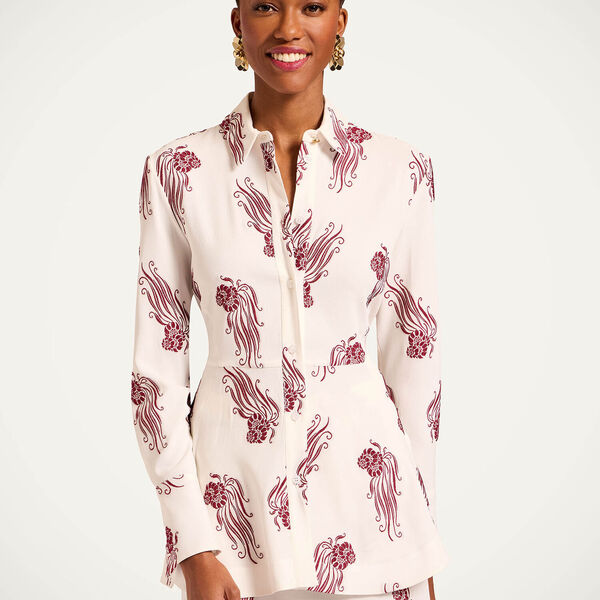  La Doublej Shirts & Tops Women - Iris Shirt Lemuria White L 67% Acetate 18% Viscose 12% Polyester 3% Elastane 