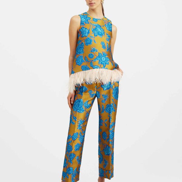  La Doublej Shorts & Pants Women - Hendrix Pants Hottie Turquoise L 86%polyester 6%metal 5%silk 3%polyammide 