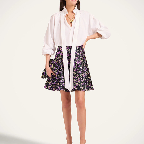  La Doublej Skirts Women - Mini Dolce Vita Skirt Honeysuckle Black M 88% Polyester 7% Silk 5% Polyamide 