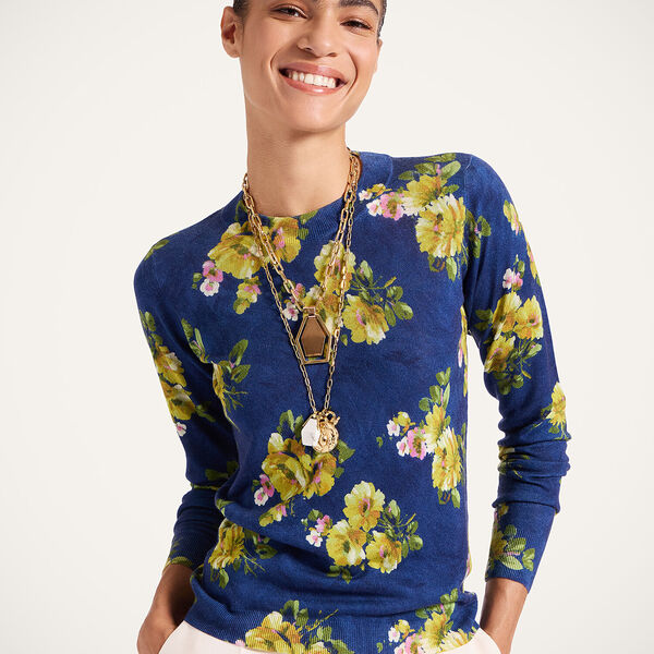  La Doublej T-shirts & Sweatshirts Women - Silky Crew Neck Riptide Midnight Blue L 55% Silk 45% Cashmere 