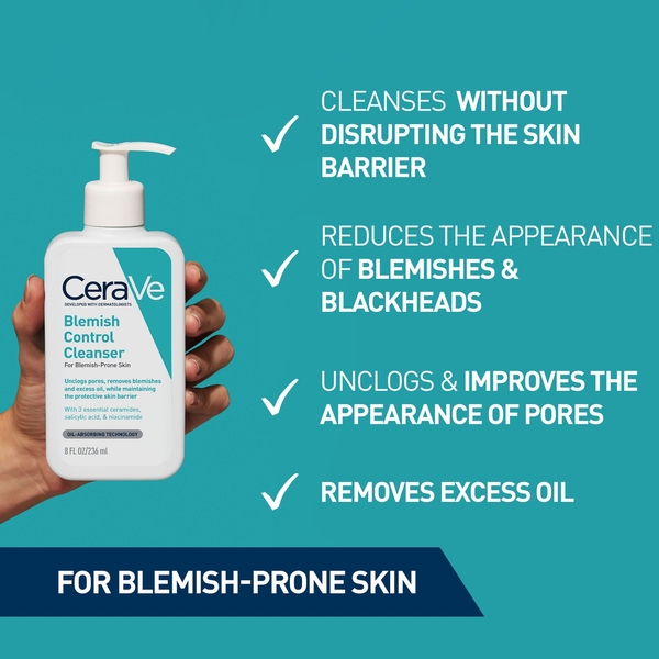  Cerave Breakout Sos Routine: Cerave Blemish Control Cleanser Face Wash + Blemish Barrier Patches Pack Of 22 