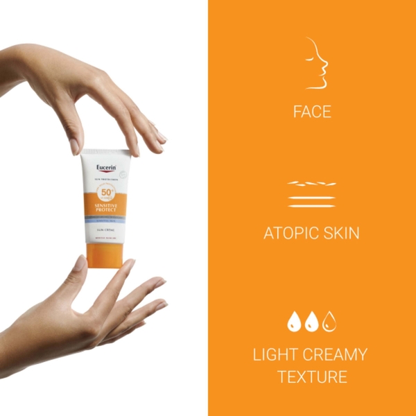  Eucerin® Sun Protection Solaire Crème Visage 50+ Très Haute (50ml) 