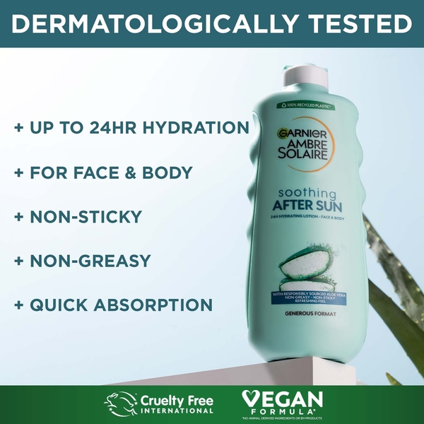  Garnier Ambre Solaire After Sun Lotion For Face & Body With Aloe Vera, 175ml 