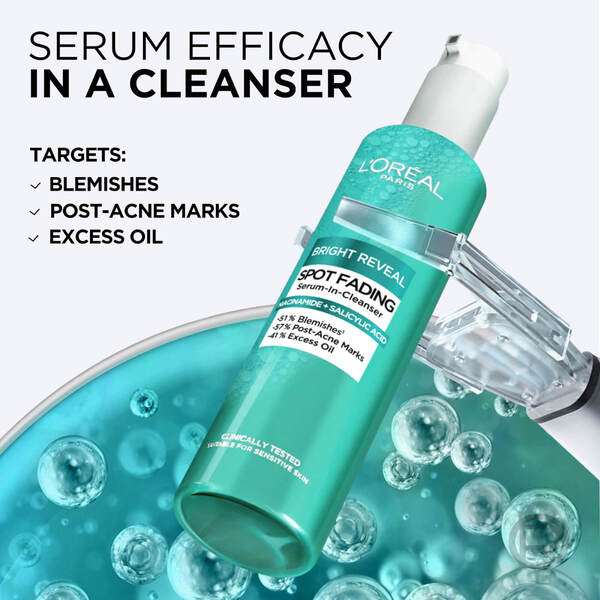  L'oréal Paris Bright Reveal Nettoyant Sérum Anti-imperfections Niacinamide Et Acide Salicylique 150 ml 