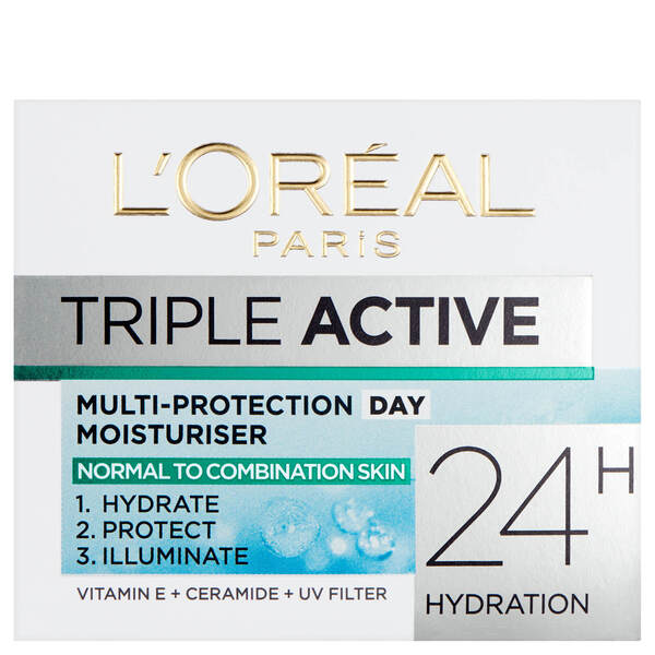  L'oréal Paris Dermo Expertise Triple Active Crème Hydratante Jour Multi-protectrice Pour Peaux Normales à Mixtes 50 ml 