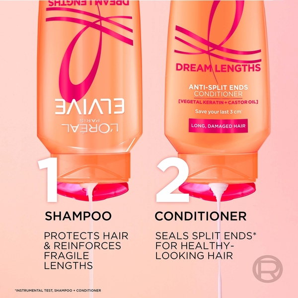  L'oréal Paris Elvive Dream Lengths Restoring Shampoo With Vegetal Keratin & Castor Oil For Long Hair 500ml 
