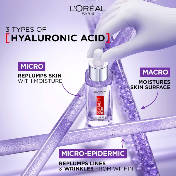  L'oréal Paris Hyaluronic Acid Serum And Revitalift Laser Retinol Serum Bundle 