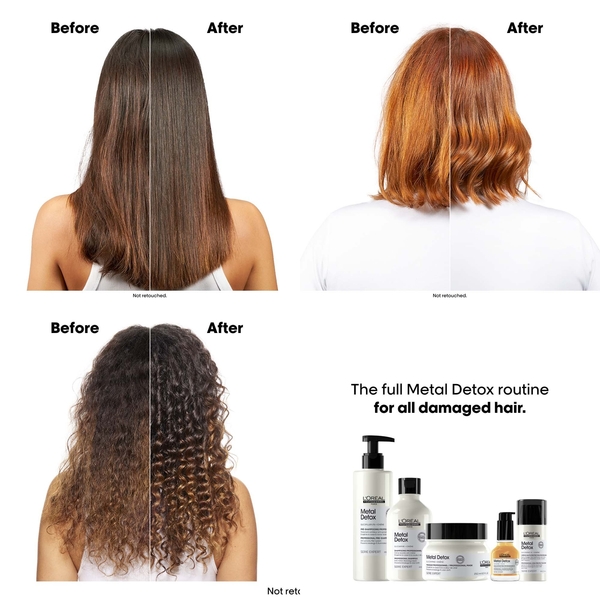  L'oréal Professionnel Metal Detox Clarifying Shampoo 300ml & Hair Mask 150ml, Prevent Breakage & Colour Fade From Hard Water 