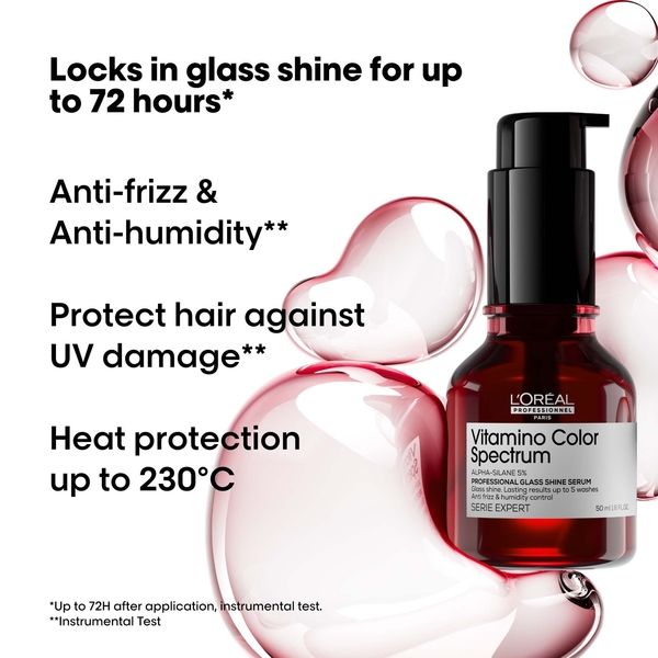  L'oréal Professionnel Vitamino Color Spectrum Shampoo 300ml, Rinse Off Hair Mask 250ml And Serum 50ml Bundle For Coloured Hair 