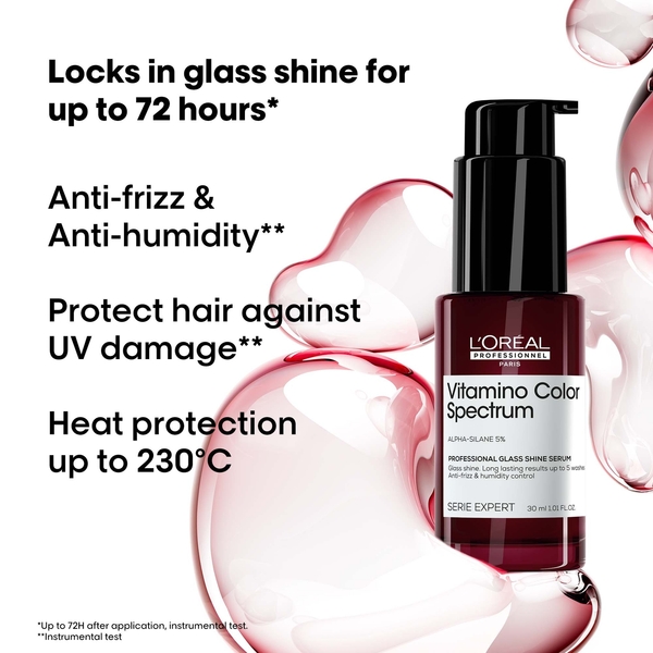  L'oréal Professionnel Vitamino Color Spectrum Shampoo 300ml,rinse Off Hair Mask 250ml And Serum 30ml Bundle For Coloured Hair 