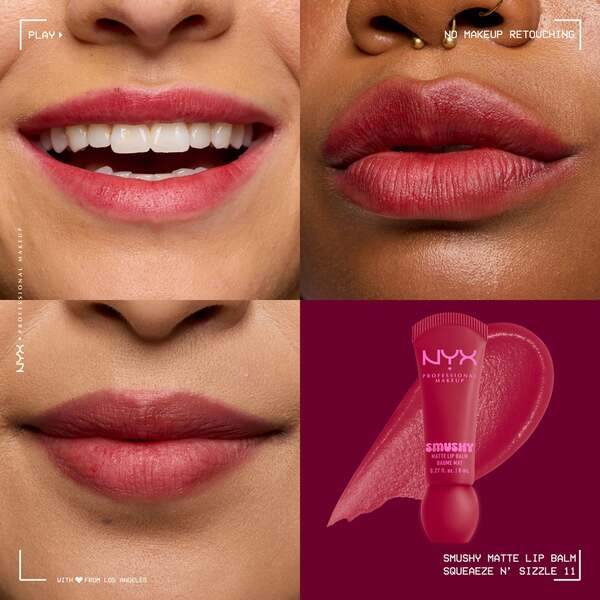  Nyx Professional Makeup Smushy, Matte Lip Balm, Soft Diffused Colour, Matte Finish - Squeeze N' Sizzle 