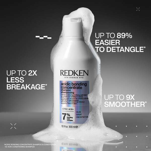  Redken Acidic Bonding Concentrate Shampoo 75ml, Redken Acidic Bonding Concentrate Conditioner 50ml, Redken Acidic Bonding Concentrate Leave-in Treatment 150ml & Limited-edition Satin Scrunchie Set Totw Bundle 