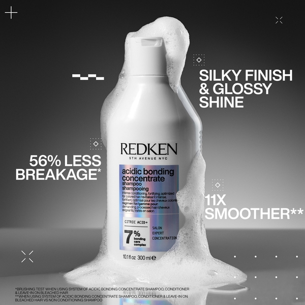  Redken Acidic Bonding Concentrate Shampoo 300ml, Conditioner 300ml And 24/7 Night & Day Serum 100ml Repair Damaged Hair Bundle 