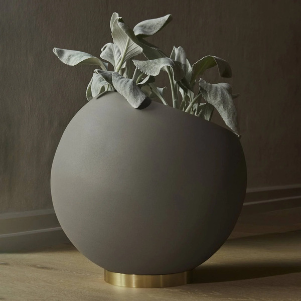  Aytm Aytm Pot De Fleurs Globe, ø 37 Cm, Gris-brun, Aluminium, Acier 