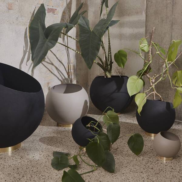  Aytm Aytm Pot De Fleurs Globe, ø 43 Cm, Noir, Aluminium, Acier 