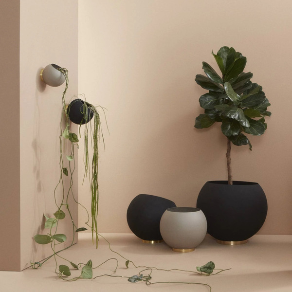  Aytm Aytm Pot De Fleurs Mural Globe, ø 21 Cm, Noir, Aluminium 