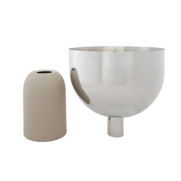  Aytm Aytm Pot De Fleurs Torus, Gris, ø 22 Cm, Hauteur 30,6 Cm, Fer 