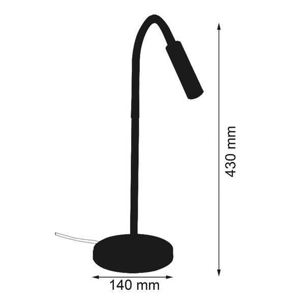  Busch Busch Lampe à Poser Led Rocco Nickel Mat Bras Flex Rouge 
