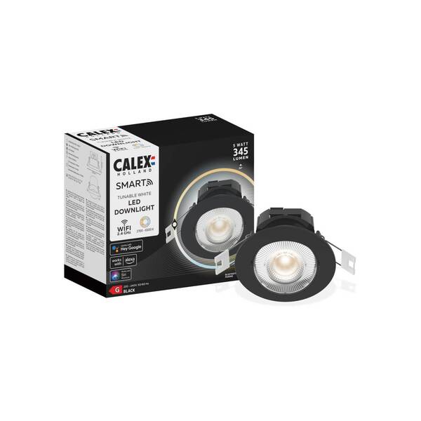  Calex Calex Smart Downlight Plafonnier Encastré, Noir 