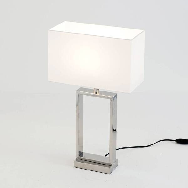  Holländer Holländer Lampe à Poser Sprazzo, Pied Argenté, Tissu Blanc 
