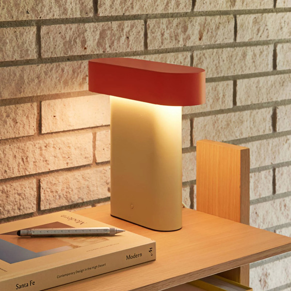  Hübsch Hübsch Lampe De Table Led Sleek, Vert Clair/rouge, Fer, Pc 
