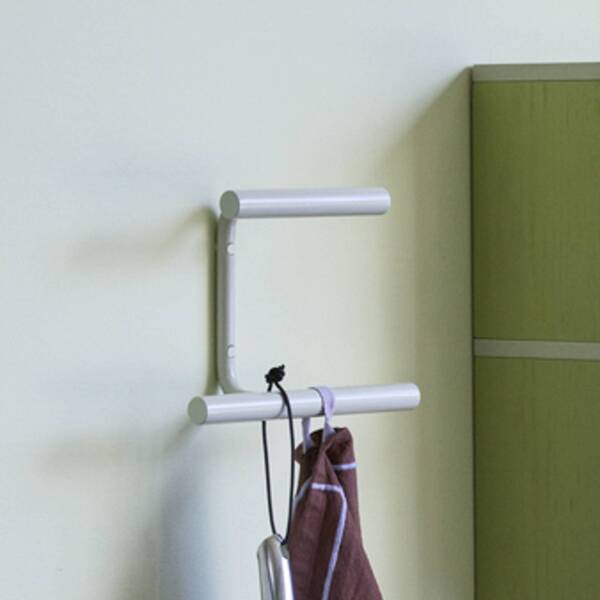  Hübsch Hübsch Porte-manteau Mural Flip, Gris Clair, Largeur 20 Cm, Métal 