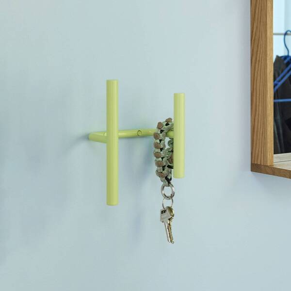  Hübsch Hübsch Porte-manteau Mural Flip, Vert Clair, Largeur 20 Cm, Métal 
