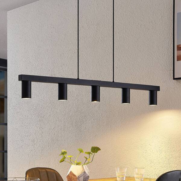  Lindby Lindby Suspension Baliko, Noir, 116 Cm, 5 Lampes, Gu10 