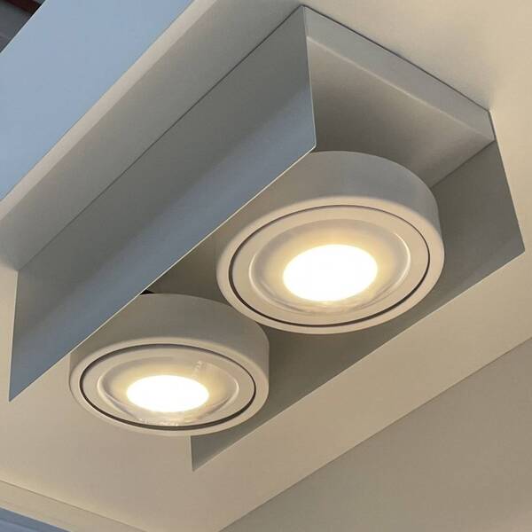  Megatron Megatron Cardano Spot Plafond Led à 2 Lampes Blanc 