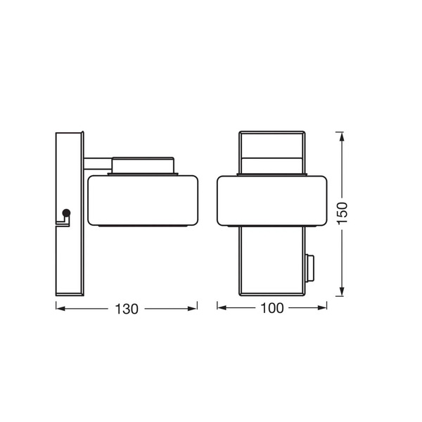  Osram Applique Murale Led Osram Orbis Flame, Noir, Métal, Ip44 Cct 