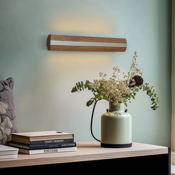  Quitani Applique Murale Led Quitani Elis, Noyer/nickel 