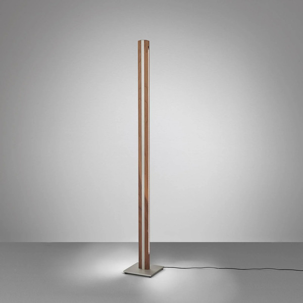  Quitani Quitani Lampadaire Led Elis, Noyer/nickel 