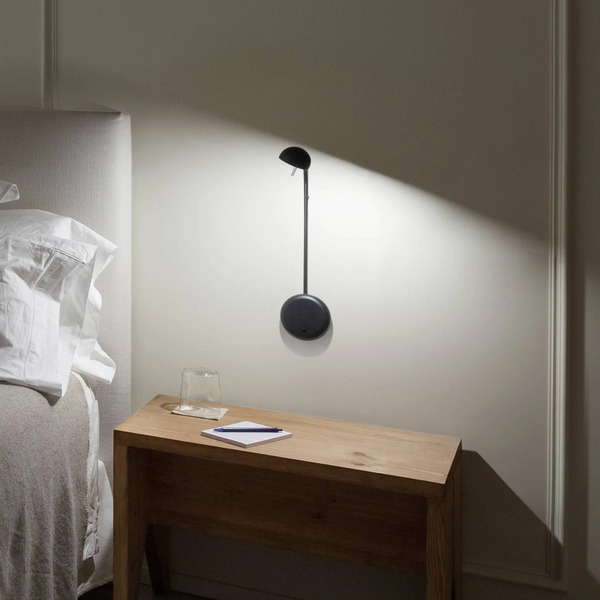  Vibia Applique Murale Led Vibia Pin 1680, 39 Cm, Noir 