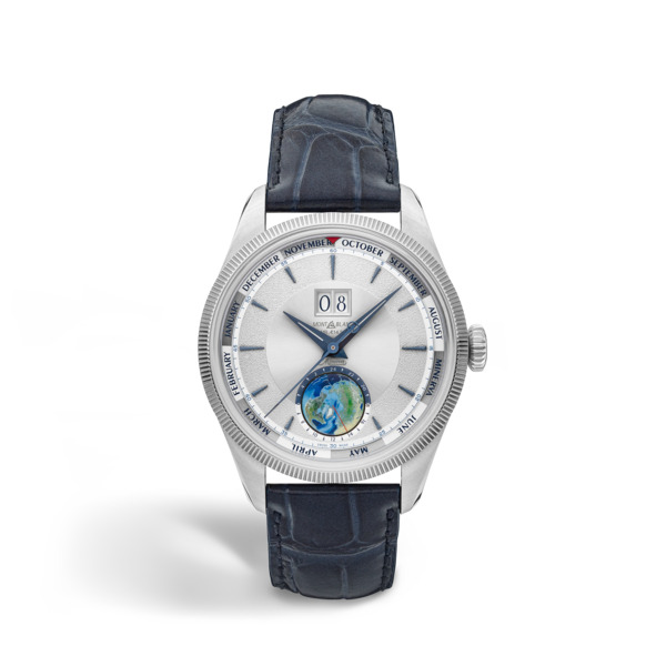  Montblanc - Montblanc 1858 Annual Calendar Geosphere Limited Edition - 100 Pièces - Bleu / Argenté - Or - Acier - Mb134026 - Montre 