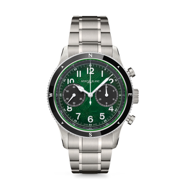  Montblanc - Montblanc 1858 Automatic Chronograph 0 Oxygen - Vert - Acier - Céramique - Mb133298 - Montre 