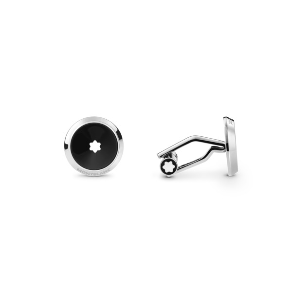  Montblanc - Boutons De Manchette Star Avec Incrustation D'acier - Acier Inoxydable - Mb118607 - Boutons De Manchette 