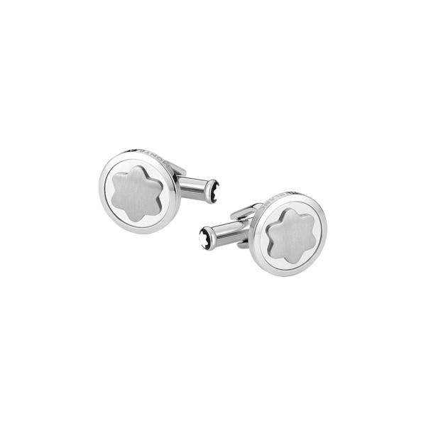  Montblanc - Boutons De Manchette Star Avec Incrustation De Résine - Acier Inoxydable - Mb116660 - Boutons De Manchette 
