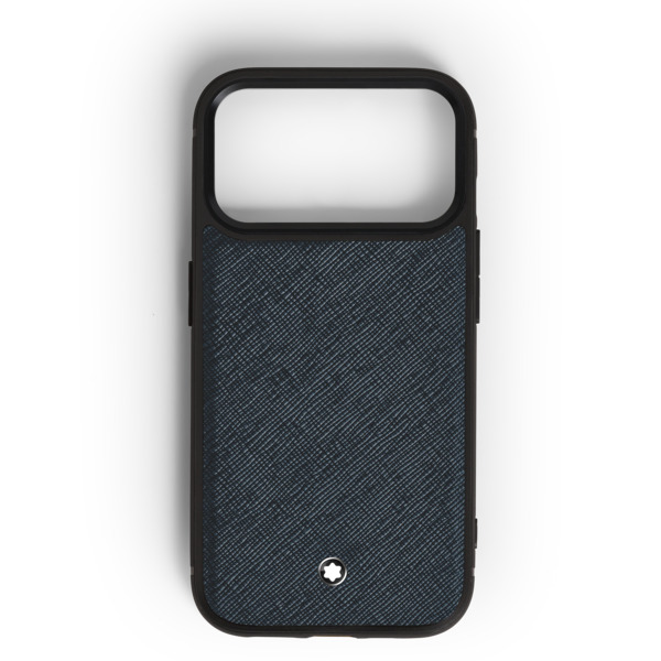  Montblanc - étui Rigide Pour Iphone 17 Pro En Cuir Sartorial - Bleu Tweed - Cuir - Mb220600 - Pochettes Et étuis Pour Téléphone 