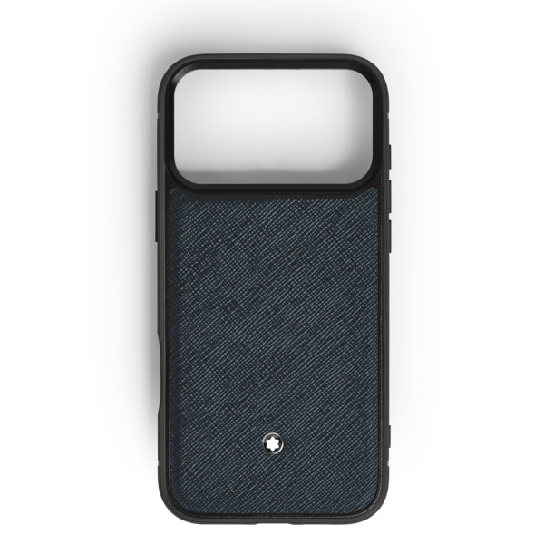  Montblanc - étui Rigide Pour Iphone 17 Pro Max En Cuir Sartorial - Bleu Tweed - Cuir - Mb220603 - Pochettes Et étuis Pour Téléphone 