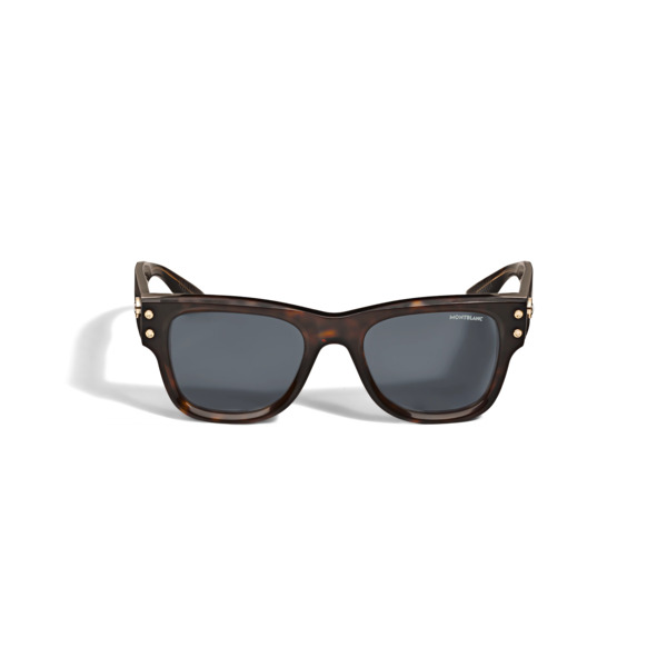  Montblanc - Lunettes De Soleil Carrées Avec Monture En Acétate Havane - Havana - Acétate - Mb135576 - Solaires 