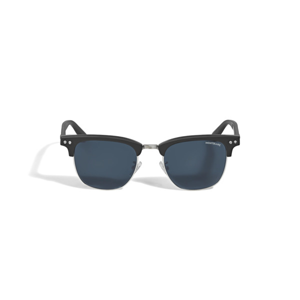  Montblanc - Lunettes De Soleil Carrées Avec Monture En Acétate Noire - Noir - Acétate - Mb135573 - Solaires 