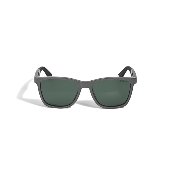  Montblanc - Lunettes De Soleil Carrées Avec Monture Injectée Grise - Gris - Injection Plastique - Mb134861 - Solaires 