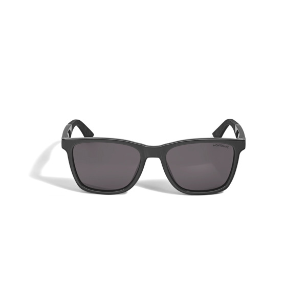  Montblanc - Lunettes De Soleil Carrées Avec Monture Injectée Noire - Noir - Injection Plastique - Mb134860 - Solaires 