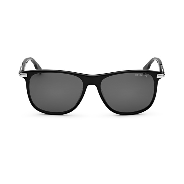  Montblanc - Lunettes De Soleil Rectangulaires Avec Monture En Acétate Noire - Noir - Acétate - Mb129804 - Solaires 