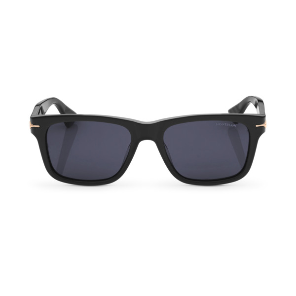  Montblanc - Lunettes De Soleil Rectangulaires Avec Monture En Acétate Noire - Noir - Acétate - Mb131230 - Solaires 