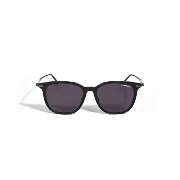  Montblanc - Lunettes De Soleil Rectangulaires Avec Monture En Acétate Noire - Noir - Acétate - Mb135564 - Solaires 
